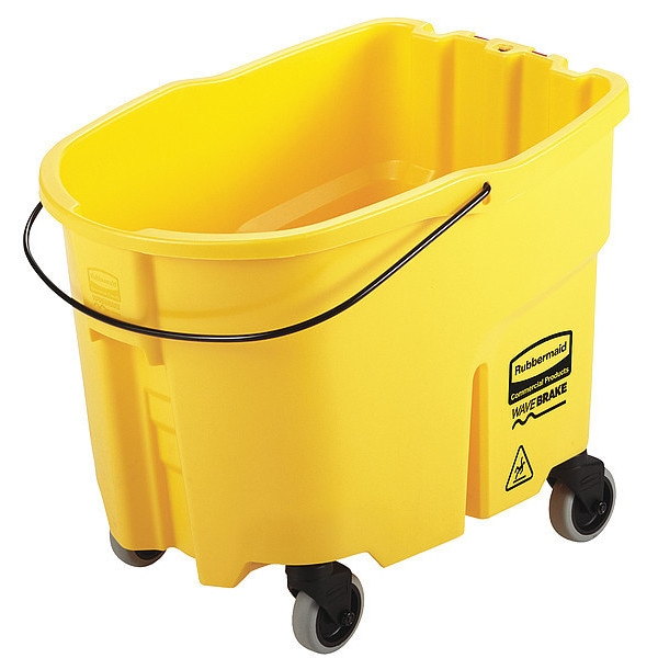 Cubeta de trapeador ovalada de 8 3/4 galones Rubbermaid Commercial, 17 pulgadas de altura, 16 pulgadas de diámetro, amarilla, de plástico - 2064914