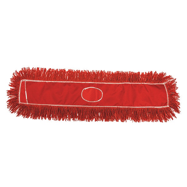 Trapo de polvo Tough Guy de 37-1/2 pulgadas de largo, conexión de enganche rápido, extremo cortado, rojo, nylon - 56FJ77