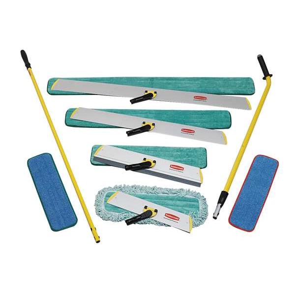 Trapo para polvo Rubbermaid Commercial de 18 pulgadas, conexión tipo gancho y lazo, extremo de flecos, color verde, microfibra, FGQ41800GR00 - FGQ41800GR00