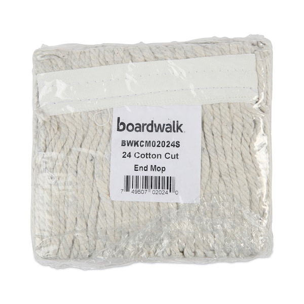 Mopa de hilo Boardwalk de 1.25 pulgadas, blanca, de algodón, paquete de 12, BWKCM02024S - BWKCM02024S