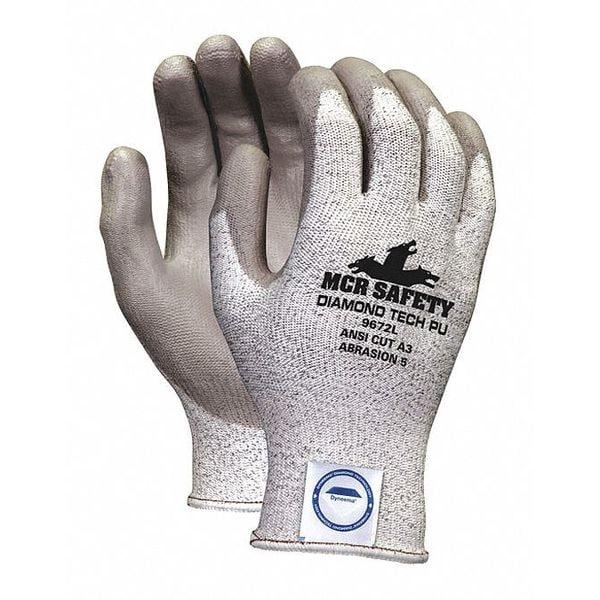 Guantes recubiertos Mcr Safety, Nivel de corte A3, 13 ga, Gris, XS - 9672XS