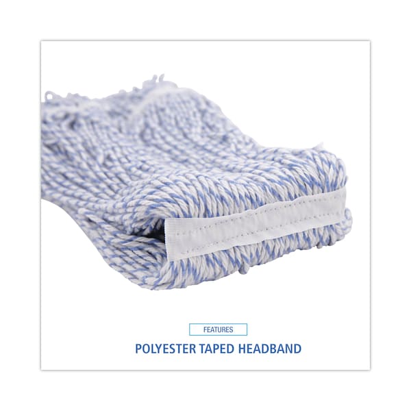 Mopa húmeda de bucle de Boardwalk, rayas blancas/azules, poliéster/rayón, paquete de 12, BWK543CT - BWK543CT