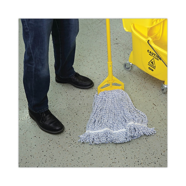 Mopa húmeda de bucle de Boardwalk, rayas blancas/azules, poliéster/rayón, paquete de 12, BWK543CT - BWK543CT