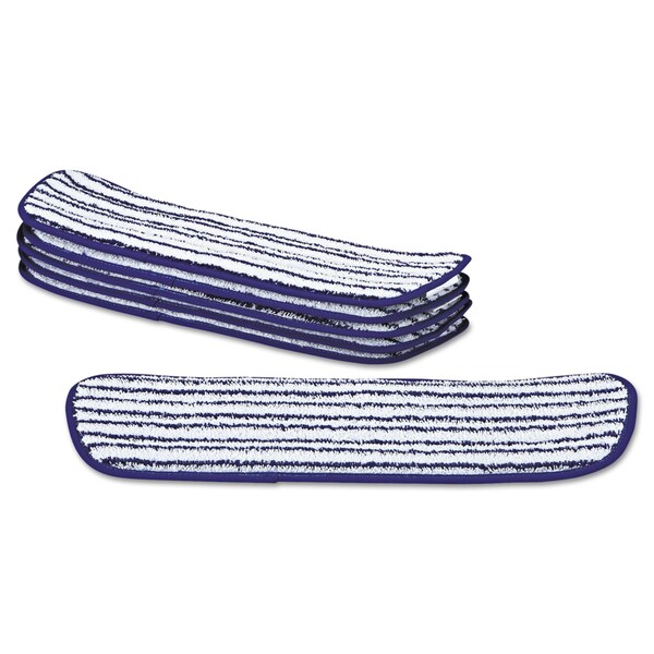 Paño de trapeador húmedo comercial de Rubbermaid, azul/blanco, microfibra, paquete de 6 - FGQ80000WH00