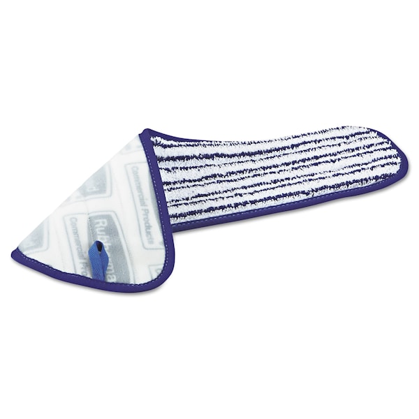 Paño de trapeador húmedo comercial de Rubbermaid, azul/blanco, microfibra, paquete de 6 - FGQ80000WH00