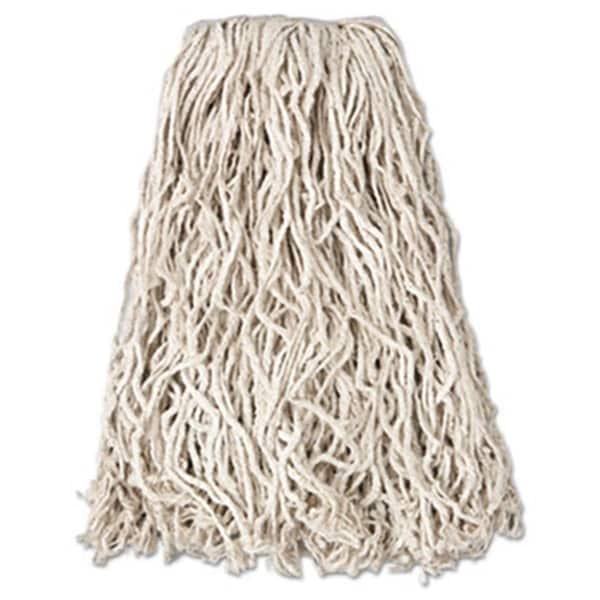 Trapo trapeador húmedo de algodón con extremo cortado para uso doméstico, 20 oz, 1'' de ancho, color blanco, 12 unidades/caja - EA2524270