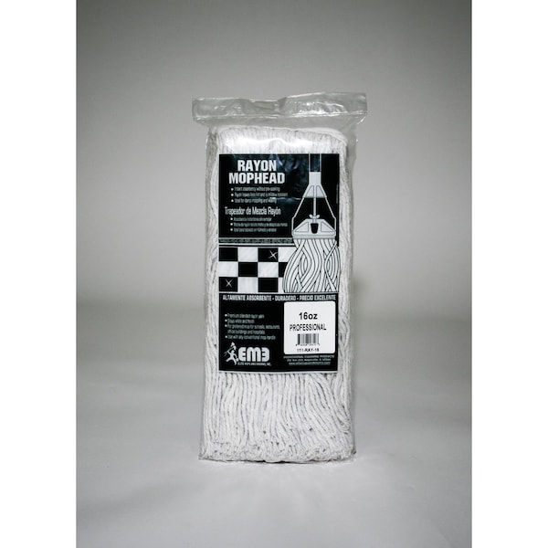Recambio de trapeador de rayón de corte de 16 oz Elite Mops and Brooms 1 paquete - 111-RAY-16