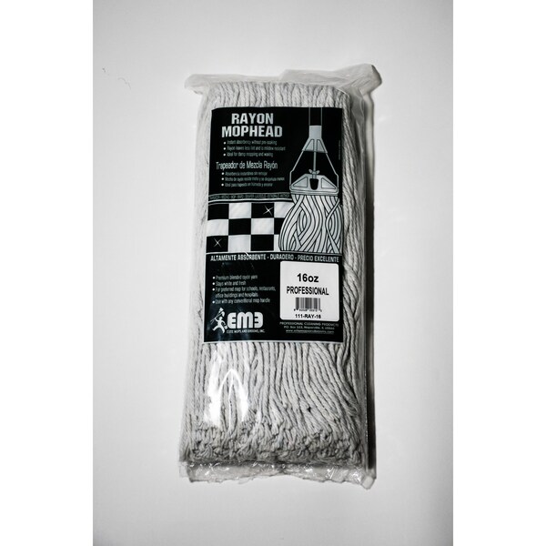 Recambio de trapeador de rayón de corte de 16 oz Elite Mops and Brooms 1 paquete - 111-RAY-16