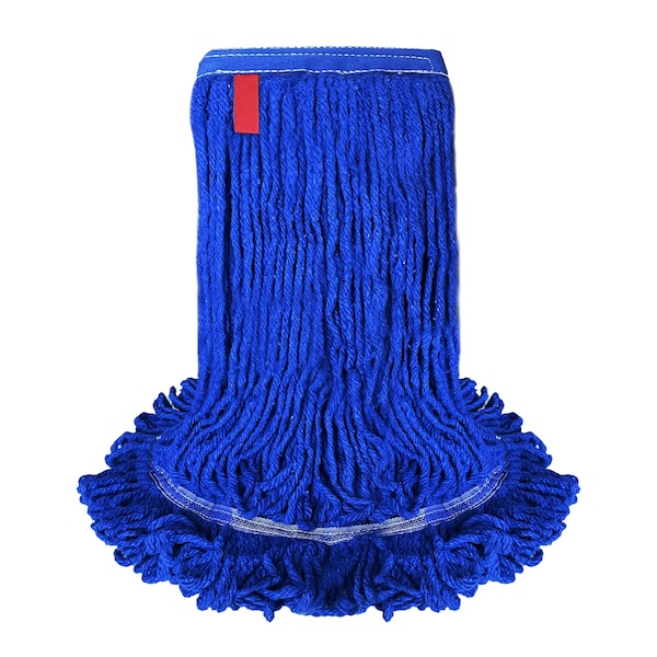 Recambio de Cabezal de Trapeador Húmedo de Uso Pesado Kleen Handler 24 oz. de Buclé de Extremo, Azul Oscuro, para Uso Industrial y Comercial - KHHD-LEM-BD-DBL-24-1