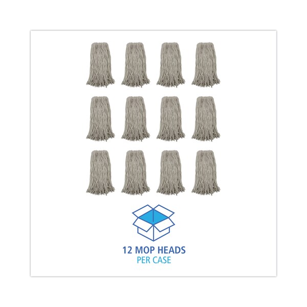 Trapo para trapear Boardwalk Cut-End, Blanco, Algodón, Paquete de 12, BWK220CCT - BWK220CCT