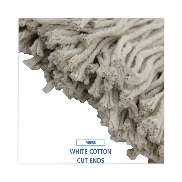 Trapo para trapear Boardwalk Cut-End, Blanco, Algodón, Paquete de 12, BWK220CCT - BWK220CCT
