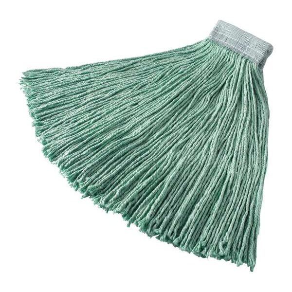 Trapo Húmedo de Hilo de 5 pulgadas Rubbermaid Commercial, 28 oz Peso Seco, Conexión de Abrazadera, Extremo Cortado, Verde, Sintético, Paquete de 6 - FGF13700GR00