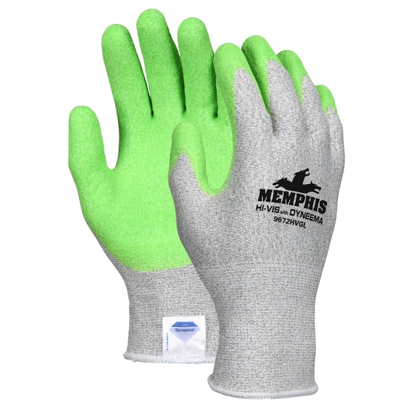 Guantes de seguridad Mcr, Dynma, S&P, Hi-Vis, Verde, Látex, M, 12 piezas - 9672HVGM