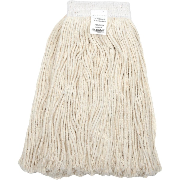 Cabeza de trapeador con corte de algodón de 24 oz, 4 capas, banda ancha de Global Industrial - 261832W