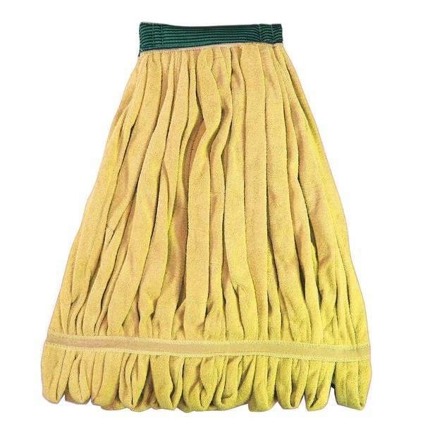 Trapeador húmedo de tubo de 1 pulgada Tough Guy, 18 oz de peso seco, conexión deslizable, extremo en bucle, color amarillo, microfibra - 6PVZ1
