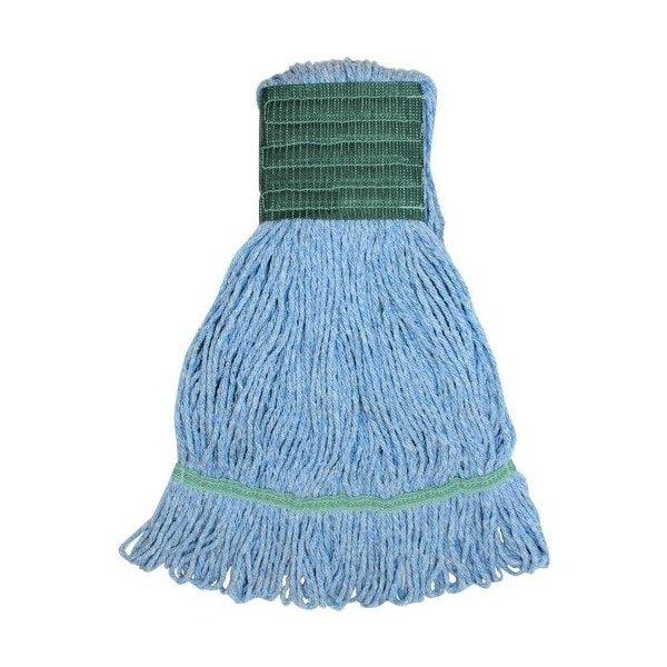 Genuine Joe Cabeza de trapeador sintético de mezcla ancha, mediana, 16 oz, azul - GJOMBL5B