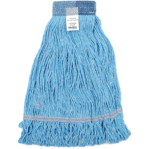 Cabeza de trapeador grande azul de bucle Global Industrial, banda ancha - 261830W