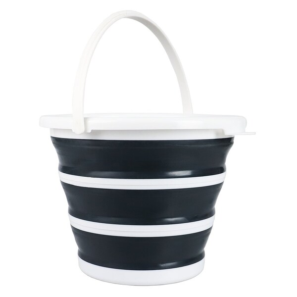 Balde de plástico plegable de 10 LT Hds Trading, Negro - ZOR96065
