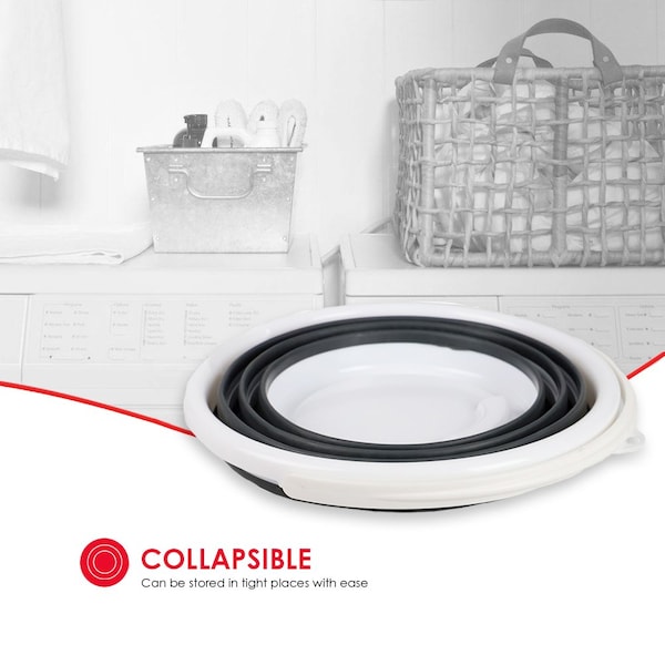 Balde de plástico plegable de 10 LT Hds Trading, Negro - ZOR96065