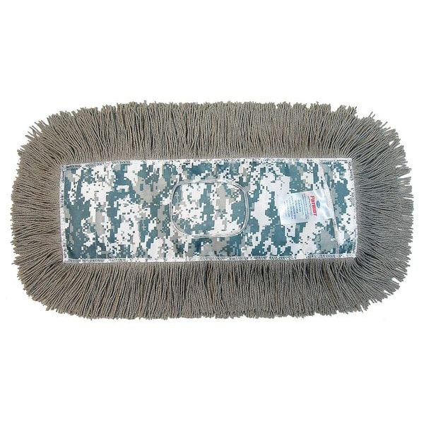 Mop de polvo Tough Guy de 17 pulgadas, extremo cortado, verde, algodón/Kevlar/nylon/rayón - 19N835