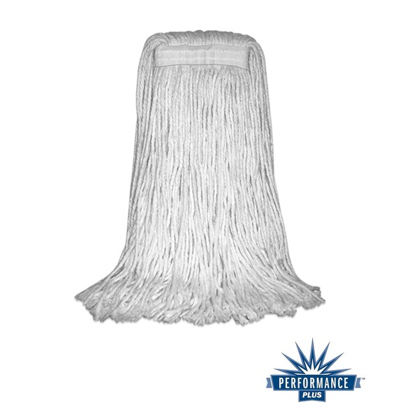 Trapeador Húmedo Performance Plus de 4 Capas, Peso Seco de 20 oz, Extremo Cortado, Blanco, Algodón, Paquete de 12, P09003 - P09003