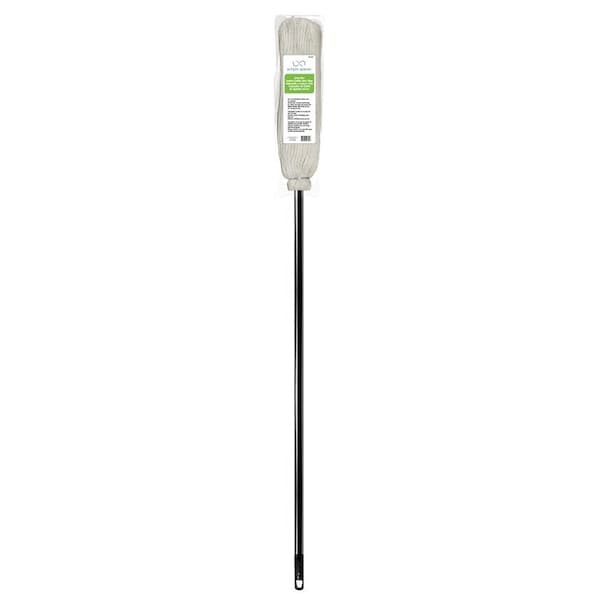 Trapo para cubierta Simple Spaces con mango, 65 pulg. L, cabeza de trapeador de algodón, cabeza de trapeador blanca - 750P