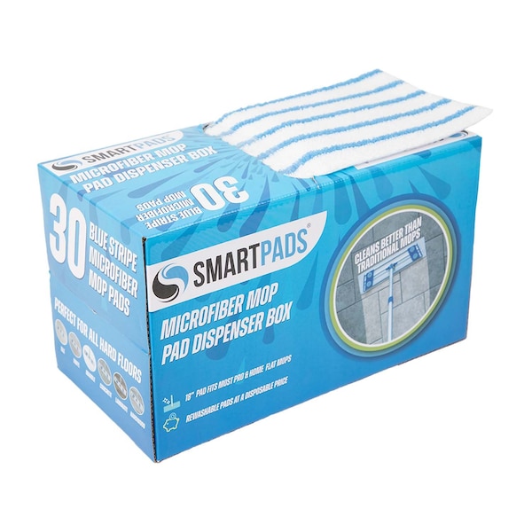 Paños de trapeador reutilizables Monarch Brands Smart - 30/Box - Azul, 30PK - PNP901RMP-BL