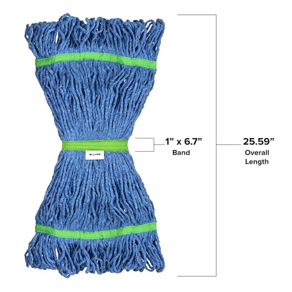 Alpine Industries 1in Head and Tail Bands Blue Loop End 24oz Cotton Mop Head, Green, 2PK - ALP302-02-1G-2PK
Alpine Industries 1 pulgada Cabeza y Cola Bandas Azul Loop End 24oz Cabeza de Trapeador de Algodón, Verde, 2 paquetes - ALP302-02-1G-2PK
