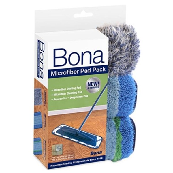 Paquete de almohadillas de limpieza profunda de microfibra Bona Bona Kemi Usa Inc AX0003496 - 205150