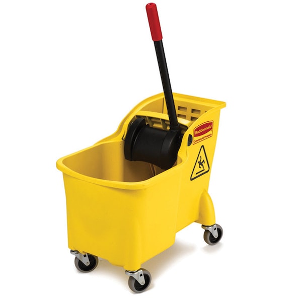 Cubo exprimidor amarillo Rubbermaid Tandem de 31 qt - 1887304