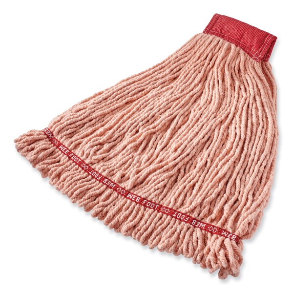 Cabeza de trapeador Rubbermaid Commercial Web Foot BLEND SHRINKLESS, Algodón/Sintético, Pequeño, Naranja, Paquete de 6 - FGA25306OR00