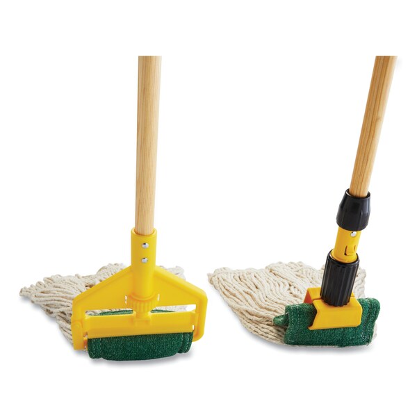 Cabeza de trapeador Rubbermaid Commercial Web Foot BLEND SHRINKLESS, Algodón/Sintético, Pequeño, Naranja, Paquete de 6 - FGA25306OR00