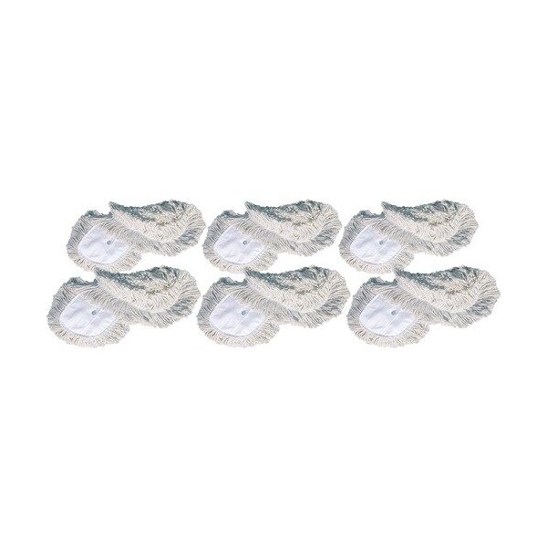 Recambio de trapeador de polvo Genuine Joe, Mezcla de hilos, 72 pulgadas x 5 pulgadas, blanco, paquete de 6 - GJO18388CT.