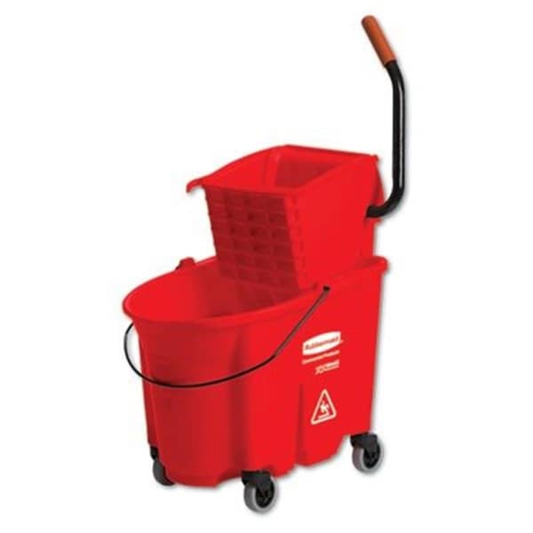 Exprimidor y cubeta combinados Wave Brake Side-Press de Rubbermaid Commercial Products para comer en casa - Rojo - EA3493449