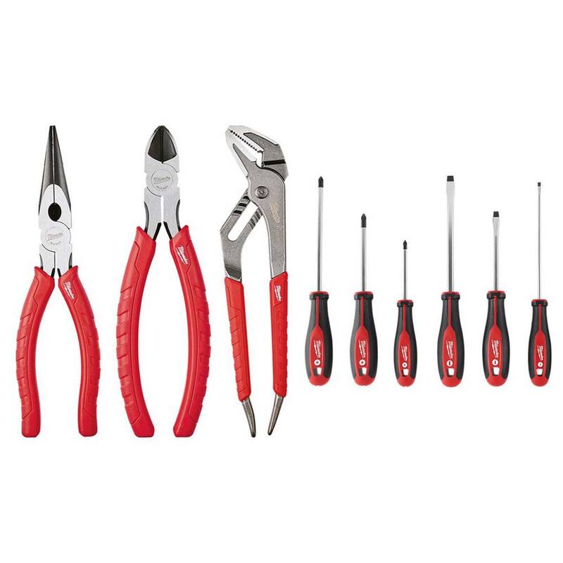 Set de 9 piezas de pinzas y destornilladores Milwaukee - 48-22-6331-48-22-2706