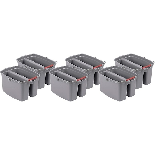 Cubo Rubermaid Comercial Doble de 19 QT, 10" H, Gris, Plástico - RCP262888GYCT