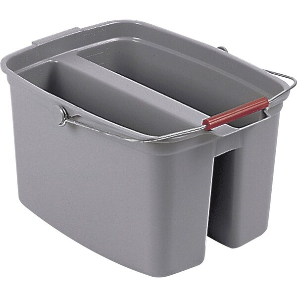 Cubo Rubermaid Comercial Doble de 19 QT, 10" H, Gris, Plástico - RCP262888GYCT