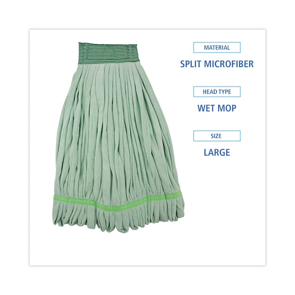 Trapo húmedo de bucle de microfibra Boardwalk 5, verde, paquete de 12 - BWKMWTLGCT