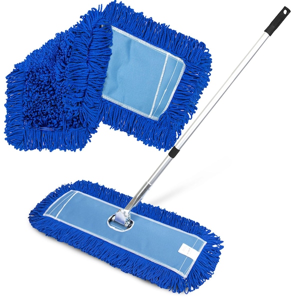 Juego de trapeador de microfibra Gritt Commercial All-In-One 24'' con 72 mango telescópico - GRI174-24-T