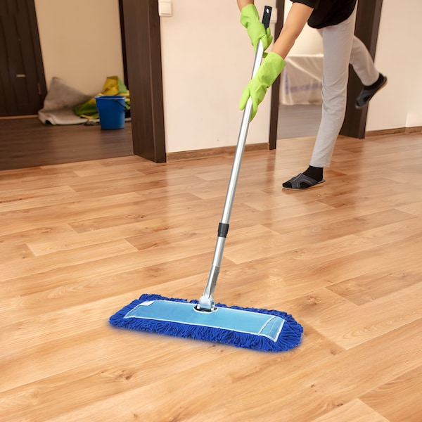 Juego de trapeador de microfibra Gritt Commercial All-In-One 24'' con 72 mango telescópico - GRI174-24-T