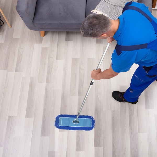 Juego de trapeador de microfibra Gritt Commercial All-In-One 24'' con 72 mango telescópico - GRI174-24-T