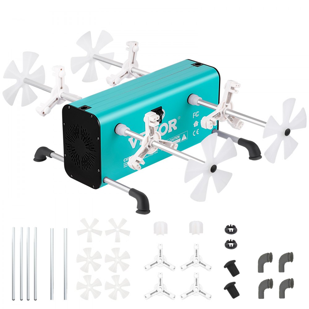 VEVOR 4 Cup Turner, 2 Speeds Multiple Tumbler Spinner Rotator Machine Kit with 4 Removable and Adjustable Arms, Mute Motor, Aluminum Alloy Frame, 4 Independent Switches for DIY Glitter Crafts(Green) - ZBJLSMC4110VE33O8V1