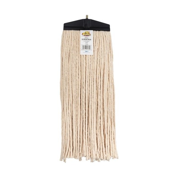 Cepillo para trapeador Genuine Joe, Algodón, Extremo cortado, Tipo tornillo, 24 oz, Blanco - GJO18332