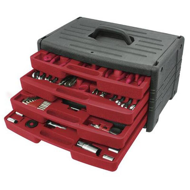Gabinete de herramientas con 4 cajones KING y juego completo de herramientas combinadas (99 piezas) - 3116-0