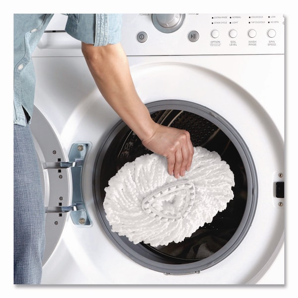 Recambio para trapeador giratorio O-Cedar EZWring Spin Mop, Microfibra patentada, Tamaño personalizado para sistemas de trapeador EZ Wring, Blanco, 8 piezas - 172385CT