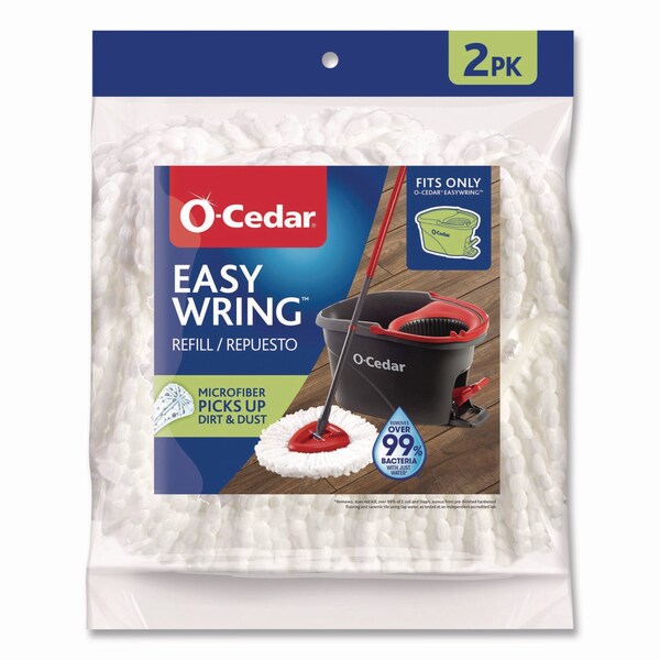 Recambio para trapeador giratorio O-Cedar EZWring Spin Mop, Microfibra patentada, Tamaño personalizado para sistemas de trapeador EZ Wring, Blanco, 8 piezas - 172385CT