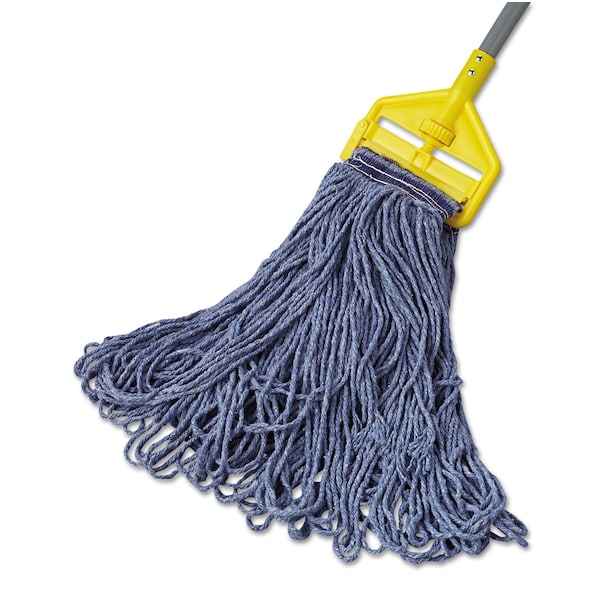 Trapo de trapeado húmedo con bucle universal Rubbermaid Commercial, azul, algodón/sintético, paquete de 12 - FGE23800BL00