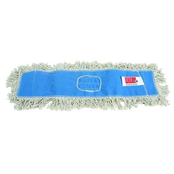 Trapo para polvo Tough Guy de 24 pulgadas, conexión deslizable, extremo cortado, azul/blanco, algodón - 1TZC9