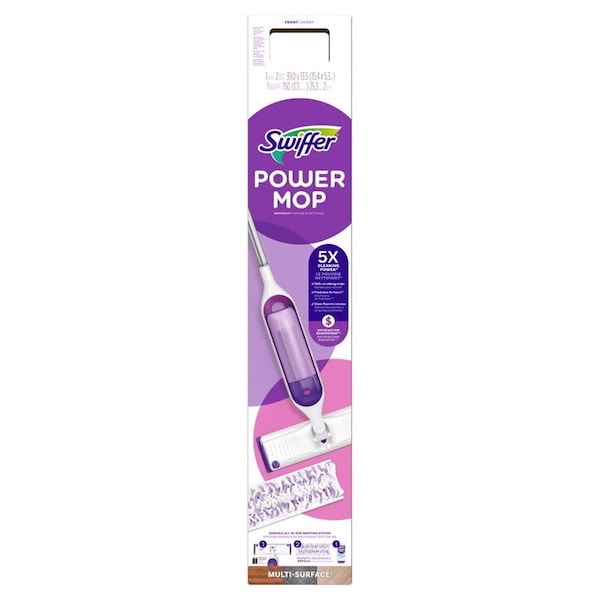 Trapeador Swiffer Power Mop 14.5 pulgadas W Kit de Trapeador en Aerosol Seco/Húmedo - 80714900