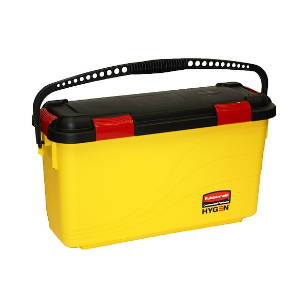 Cubo de carga rectangular Rubbermaid Commercial de 1 galón, 12 13/64 pulgadas de altura, amarillo, de plástico - FGQ95088YEL